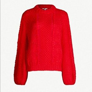 Ganni Julliard Mohair Sweater, Fiery Red, NWT, XS